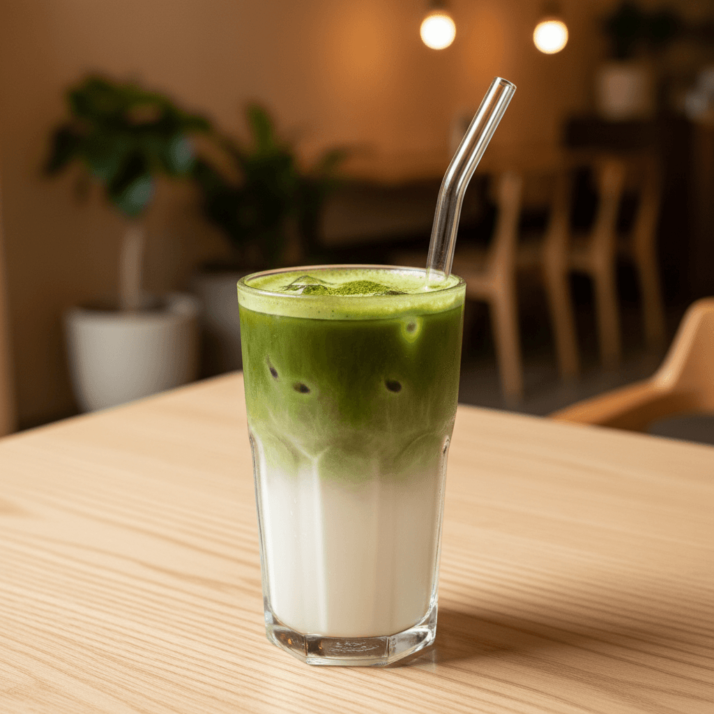 Iced matcha latte signature drink